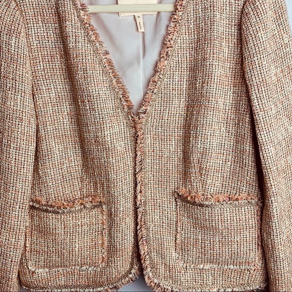 Rebecca Taylor Tweed Pattern Evening Jacket, SZ 12 - Picture 5 of 11